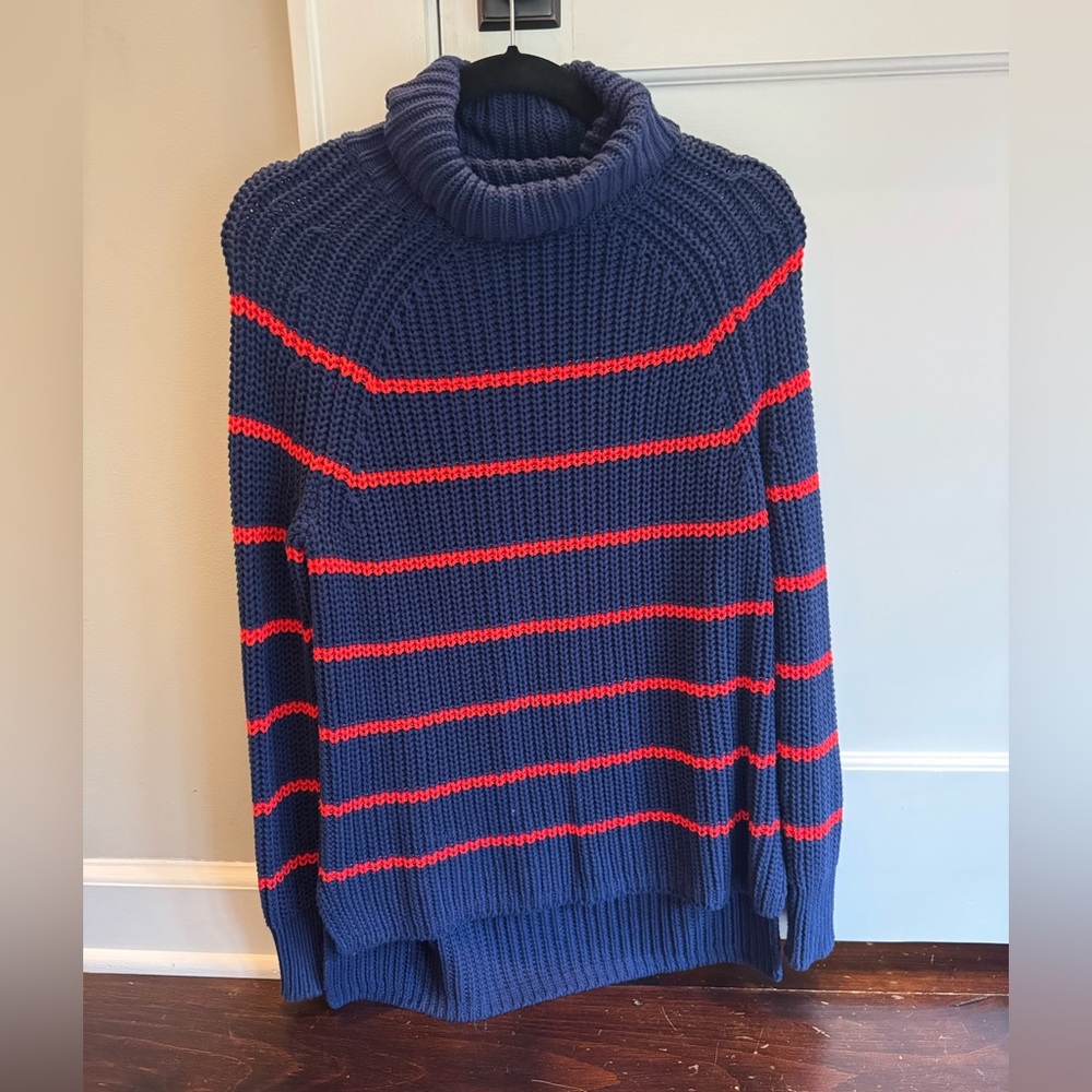 525 America Navy and Red Turtleneck Sweater